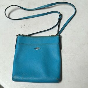 Light blue Coach leather cross body bag